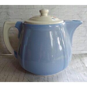 Vintage Halls Superior Quality Kitchenware Blue Morning Glory Coffee Pot Damaged